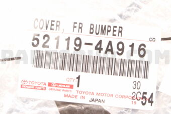 Toyota 521194A916 COVER FR BUMPER