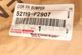 Toyota 52119F2907 COVER, FR BUMPER