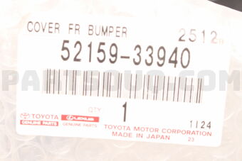 Toyota 5215933940 COVER, REAR BUMPER