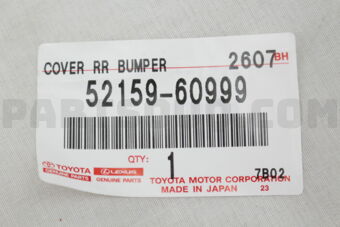 Toyota 5215960999 BUMPER, RR CTR L/COLOR