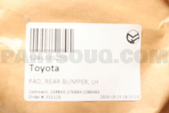 Toyota 5246335030 PAD, REAR BUMPER, LH