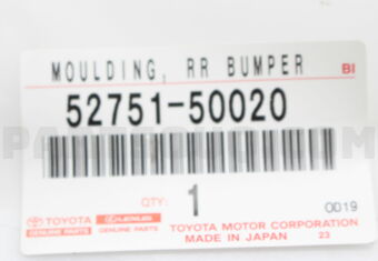 Toyota 5275150020 MOULDING, REAR BUMPER