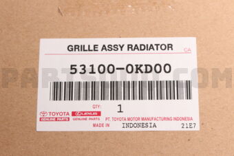 Toyota 531000KD00 GRILLE ASSY