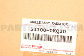 Toyota 531000KQ20 GRILLE ASSY RADIATO