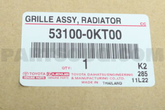 Toyota 531000KT00 GRILLE ASSY RADIATO