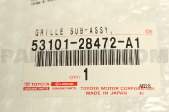 Toyota 5310128472A1 GRILLE SUB-ASSY, RADIATOR