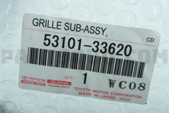 Toyota 5310133620 GRILLE SUB-ASSY