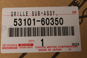 Toyota 5310160350 GRILLE, RADIATOR