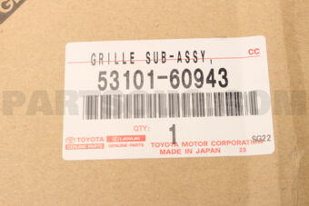 Toyota 5310160943 GRILLE SUB-ASSY