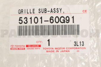 Toyota 5310160G91 GRILLE SUB-ASSY