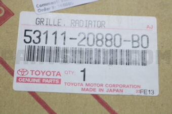 Toyota 5311120880B0 GRILLE, RADIATOR