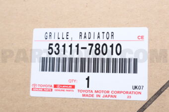 Toyota 5311178010 GRILLE, RADIATOR