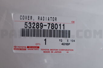 Toyota 5328978011 COVER, RADIATOR