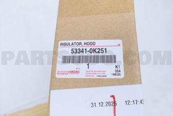 Toyota 533410K251 INSULATOR, HOOD