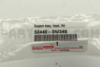 Toyota 534400W340 SUPPORT ASSY, HOOD