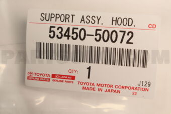 Toyota 5345050072 SUPPORT ASSY, HOOD, LH