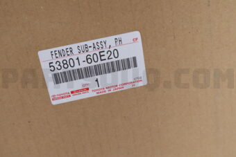 Toyota 5380160E20 FENDER SUB-ASSY RH