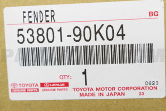 Toyota 5380190K04 FENDER SUB-ASSY, FRONT RH