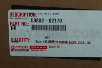 Toyota 5380202170 FENDER SUB-ASSY, FRONT LH