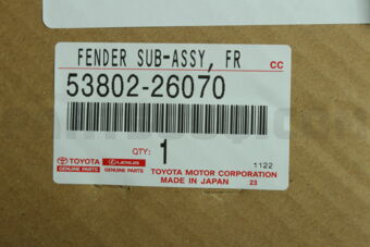 Toyota 5380226070 FENDER SUB-ASSY FR