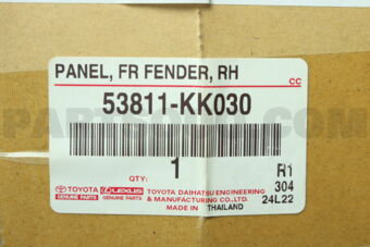 Toyota 53811KK030 PANEL FR FENDER RH
