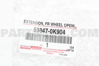 Toyota 538470K904 EXTENSION, FRONT WHEEL OPENING, RH