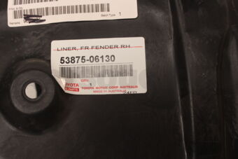 Toyota 5387506130 LINER, FRONT FENDER, RH