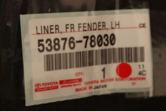 Toyota 5387678030 LINER, FR FENDER, LH