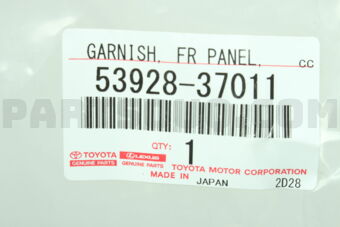 Toyota 5392837011 GARNISH, FRONT PANEL, CENTER