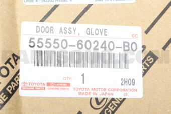 Toyota 5555060240B0 DOOR ASSY, GLOVE COMPARTMENT