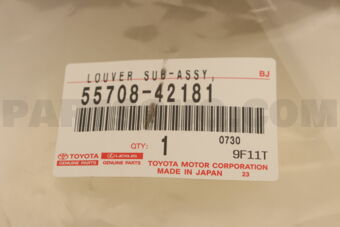 Toyota 5570842181 LOUVER SUB-ASSY