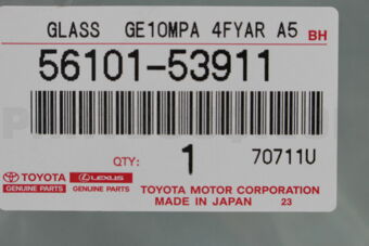 Toyota 5610153911 GLASS, WINDSHIELD