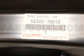 Toyota 5830278010 PANEL SUB-ASSY, BODY LOWER BACK