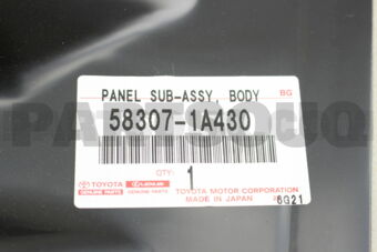 Toyota 583071A430 PANEL SUB-ASSY, BODY LOWER BACK