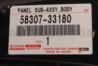 Toyota 5830733180 PANEL SUB-ASSY, BODY
