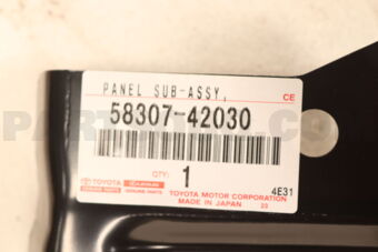 Toyota 5830742030 PANEL SUB-ASSY, BODY