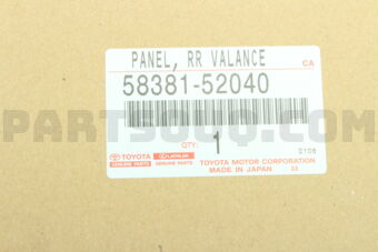 Toyota 5838152040 COVER, REAR BUMPER, LOWER