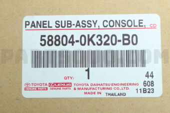 Toyota 588040K320B0 PANEL SUB-ASSY CONS