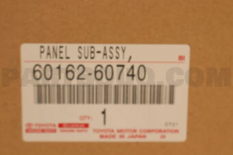 Toyota 6016260740 PANEL, QUARTER, LH