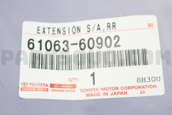 Toyota 6106360902 EXTENSION SUB-ASSY, REAR WHEEL OPENING, NO.2 RH