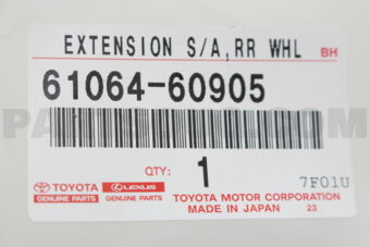 Toyota 6106460905 EXTENSION SUB-ASSY, REAR WHEEL OPENING, NO.2 LH
