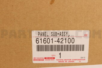 Toyota 6160142100 PANEL, QUARTER, RH