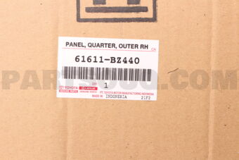 Toyota 61611BZ440 PANEL, QUARTER, OUTE