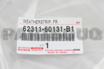 Toyota 6231160131B1 WEATHERSTRIP, FRONT DOOR OPENING TRIM, RH