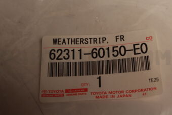 Toyota 6231160150E0 WEATHERSTRIP, FR