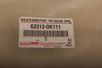 Toyota 623120K111 WEATHERSTRIP FR DOO