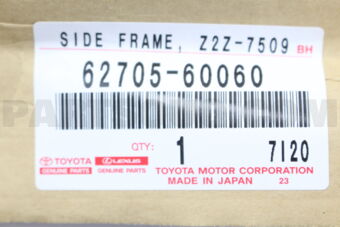 Toyota 6270560060 FRAME SUB-ASSY, QUARTER WINDOW, RH