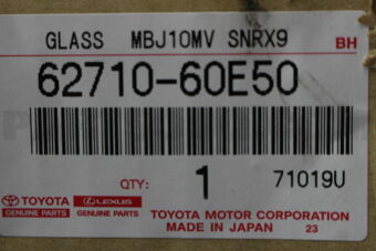 Toyota 6271060E50 WINDOW ASSY, QUARTER, RH
