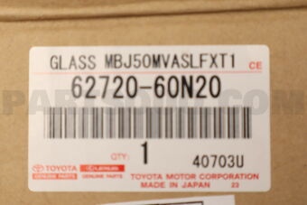 Toyota 6272060N20 WINDOW ASSY