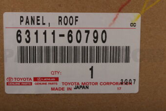 Toyota 6311160790 PANEL, ROOF